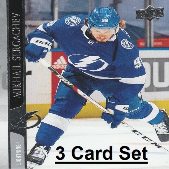 Mikhail Sergachev Tampa Bay Lightning NHL Hockey Card Collection - 3 Card Set - Picture 1 of 4